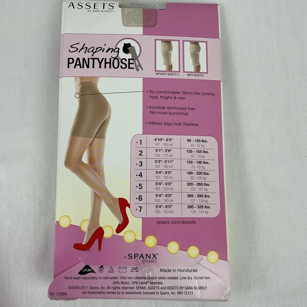 Assets High Waist Shaping Pantyhose Size 1 Black NWT